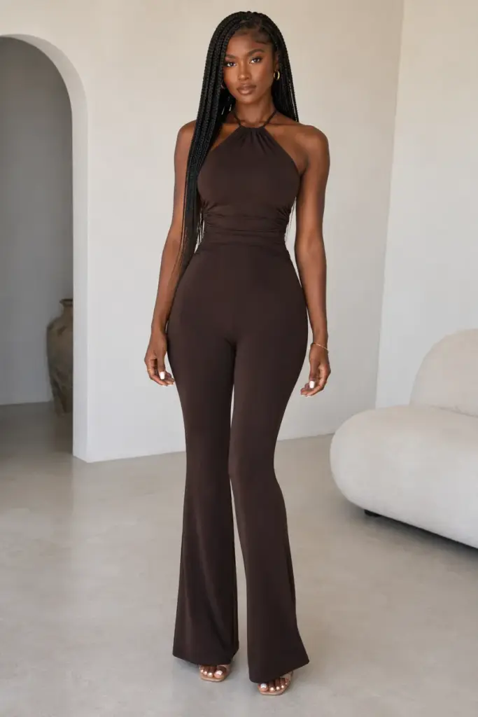 Combinaison chocolat dans un intérieur beige