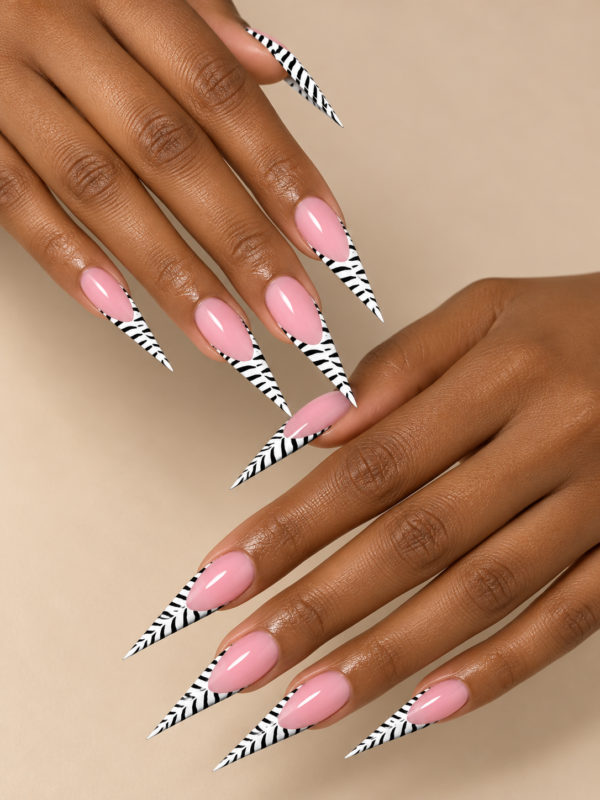 Zebra Girl Nails